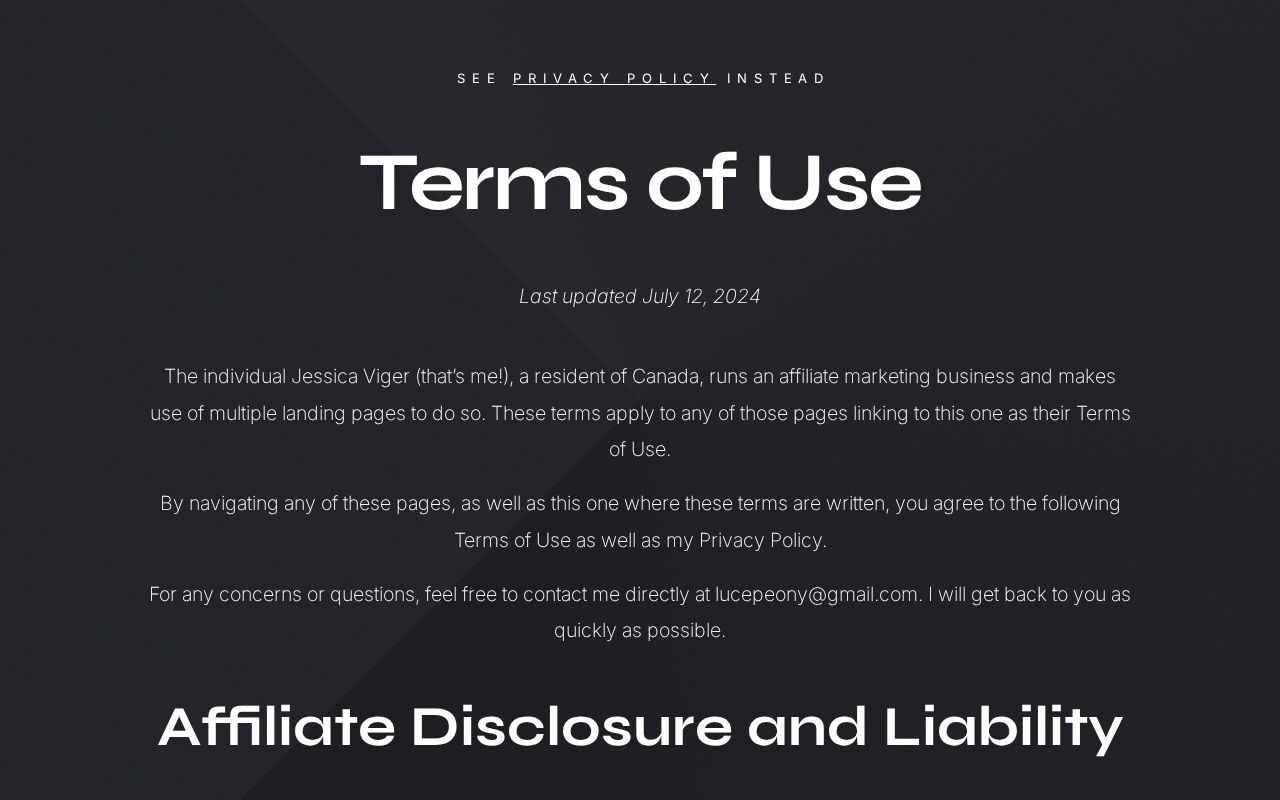 Terms of Use and Privacy Policy